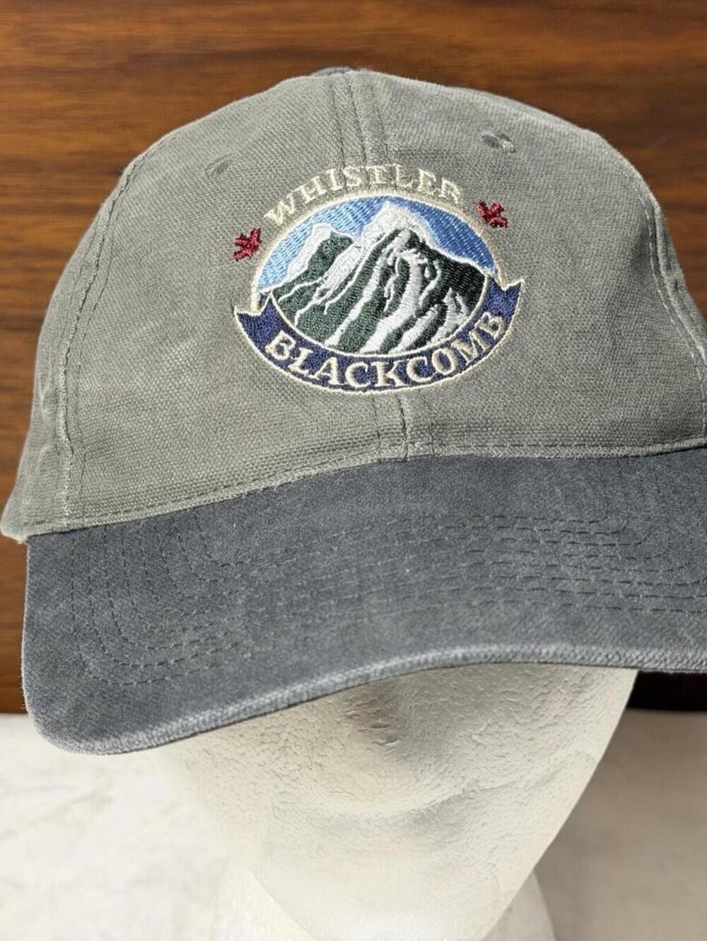 Whistler Blackcomb Embroidered Logo Baseball Cap Green Adjustable Strapback Hat